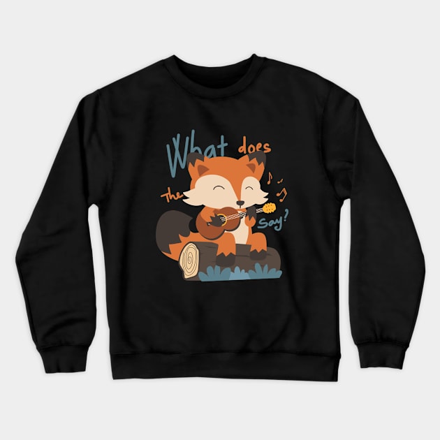 What does the fox say? Funny a cute fox Crewneck Sweatshirt by Nine Tailed Cat